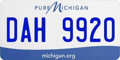 MI license plate DAH9920