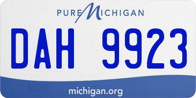 MI license plate DAH9923