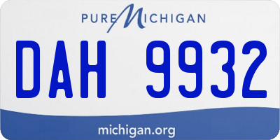 MI license plate DAH9932