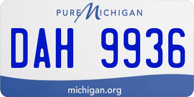 MI license plate DAH9936