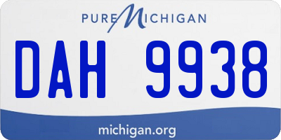 MI license plate DAH9938