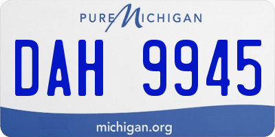 MI license plate DAH9945
