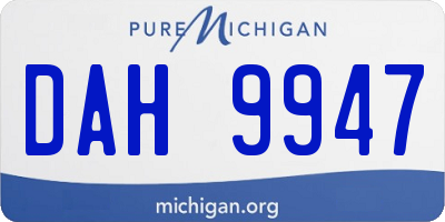 MI license plate DAH9947