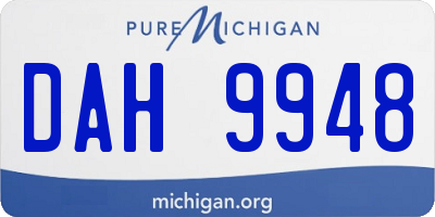 MI license plate DAH9948