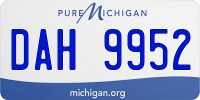 MI license plate DAH9952