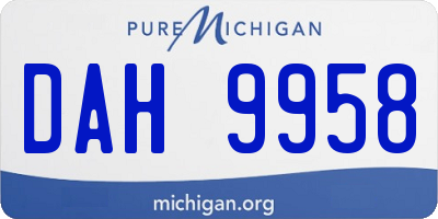 MI license plate DAH9958