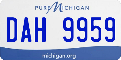 MI license plate DAH9959