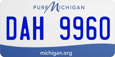 MI license plate DAH9960