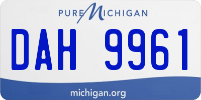 MI license plate DAH9961