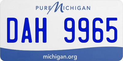MI license plate DAH9965