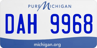 MI license plate DAH9968