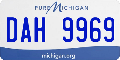 MI license plate DAH9969