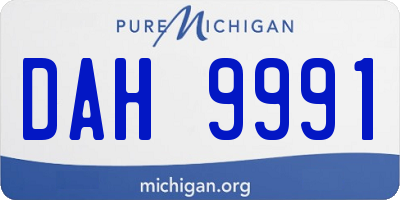MI license plate DAH9991