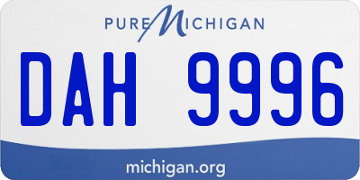 MI license plate DAH9996