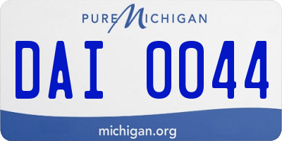 MI license plate DAI0044