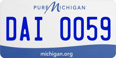 MI license plate DAI0059