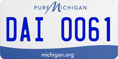 MI license plate DAI0061