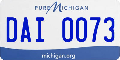MI license plate DAI0073