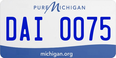MI license plate DAI0075