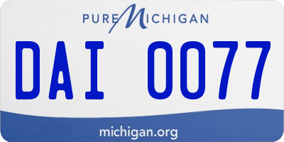 MI license plate DAI0077