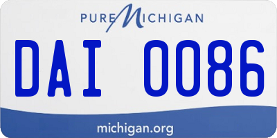 MI license plate DAI0086