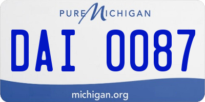 MI license plate DAI0087