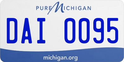 MI license plate DAI0095