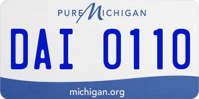 MI license plate DAI0110