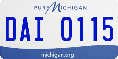 MI license plate DAI0115