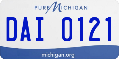 MI license plate DAI0121