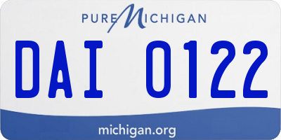 MI license plate DAI0122