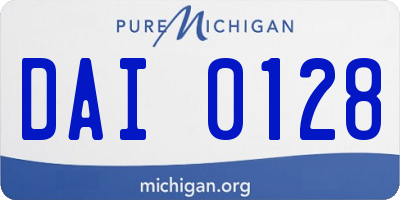 MI license plate DAI0128
