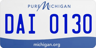 MI license plate DAI0130