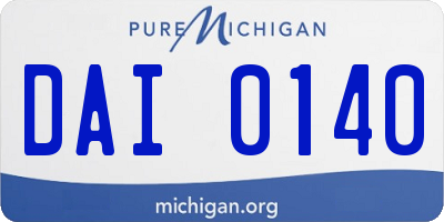 MI license plate DAI0140