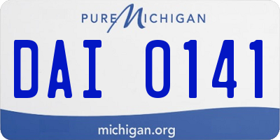 MI license plate DAI0141