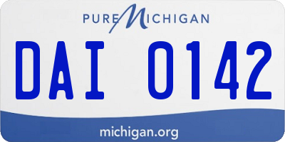 MI license plate DAI0142