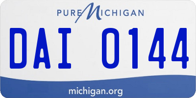 MI license plate DAI0144