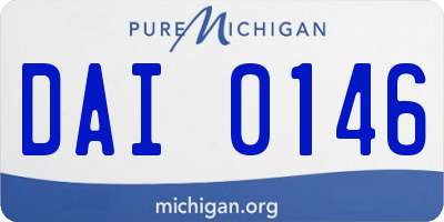MI license plate DAI0146