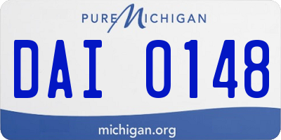MI license plate DAI0148