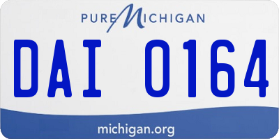 MI license plate DAI0164