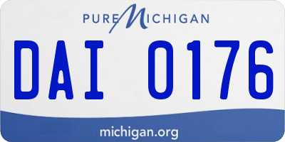 MI license plate DAI0176