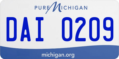 MI license plate DAI0209