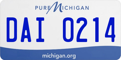 MI license plate DAI0214