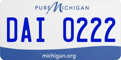 MI license plate DAI0222
