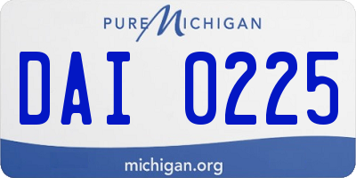 MI license plate DAI0225