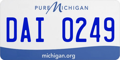 MI license plate DAI0249