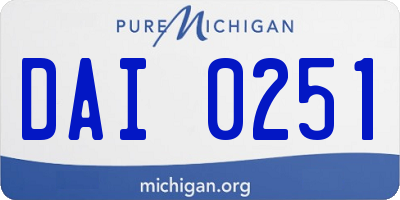 MI license plate DAI0251