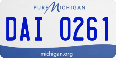 MI license plate DAI0261