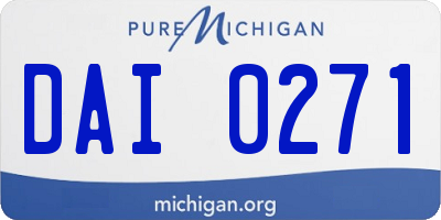 MI license plate DAI0271