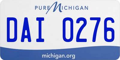 MI license plate DAI0276